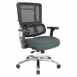 Scranton & Co Black Mesh Back Office Chair in Gray Fabric Seat