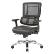 Scranton & Co Black Mesh Back Chair in Black Fabric with Aluminum Base