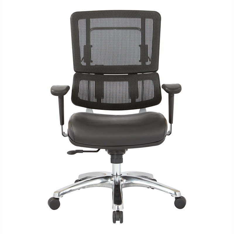 Scranton & Co Black Mesh Back Chair in Black Fabric with Aluminum Base