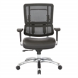 Scranton & Co Black Mesh Back Chair in Black Fabric with Aluminum Base