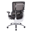 Scranton & Co Black Mesh Back Chair in Coal Black Fabric Aluminum Base
