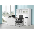 Scranton & Co Manager's Chair in Black Faux Leather with Aluminum Base