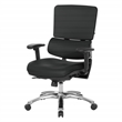 Scranton & Co Manager's Chair in Black Faux Leather with Aluminum Base