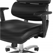 Scranton & Co Manager's Chair in Black Faux Leather with Aluminum Base