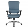 Scranton & Co Manager's Chair in Blue Faux Leather with Aluminum Base