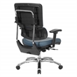 Scranton & Co Manager's Chair in Blue Faux Leather with Aluminum Base