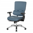 Scranton & Co Manager's Chair in Blue Faux Leather with Aluminum Base