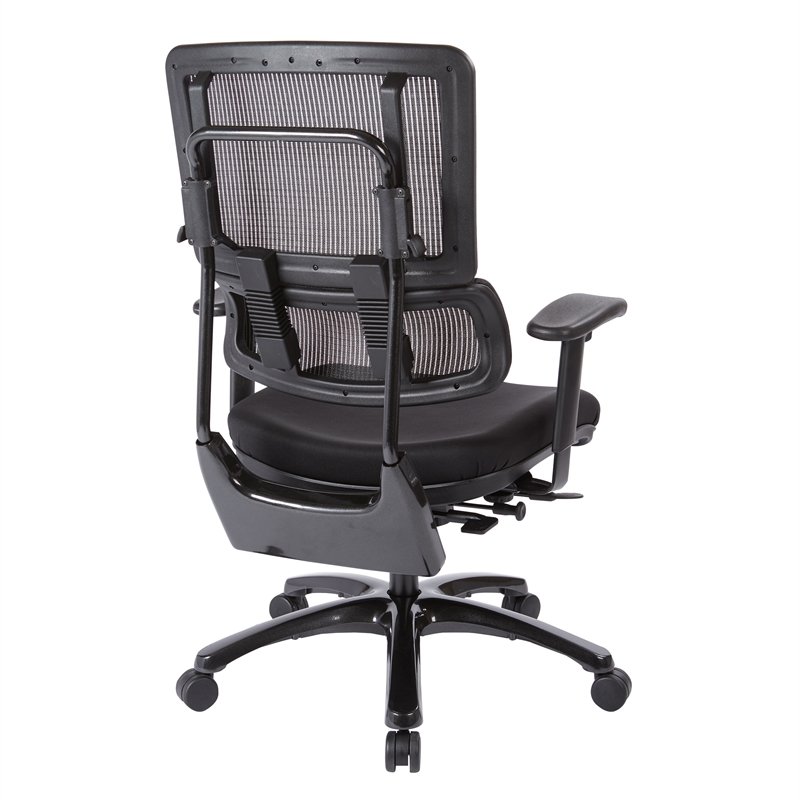 Scranton & Co Black Mesh Back Office Chair with Shiny Black Base