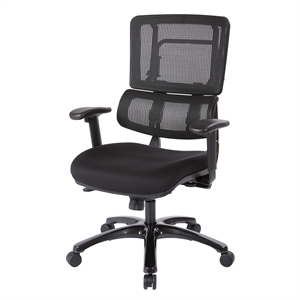 Scranton & Co Black Mesh Back Office Chair with Shiny Black Base