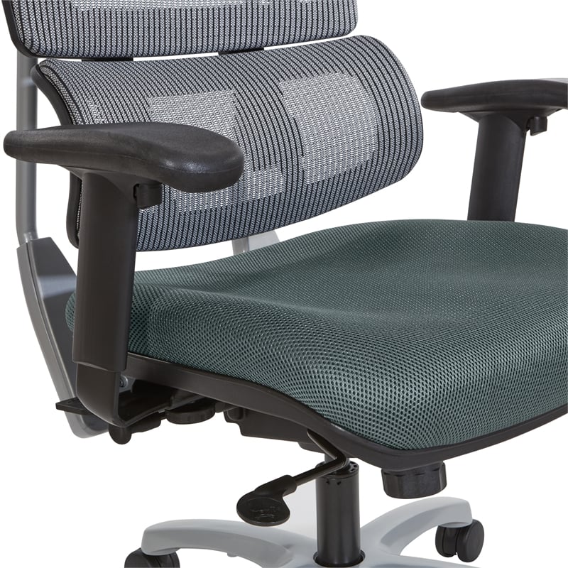 Scranton & Co Gray Mesh Back Office Chair with Silver Base and Gray Seat