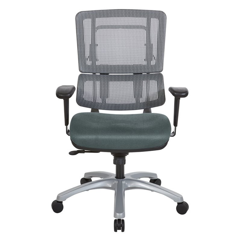 Scranton & Co Gray Mesh Back Office Chair with Silver Base and Gray Seat