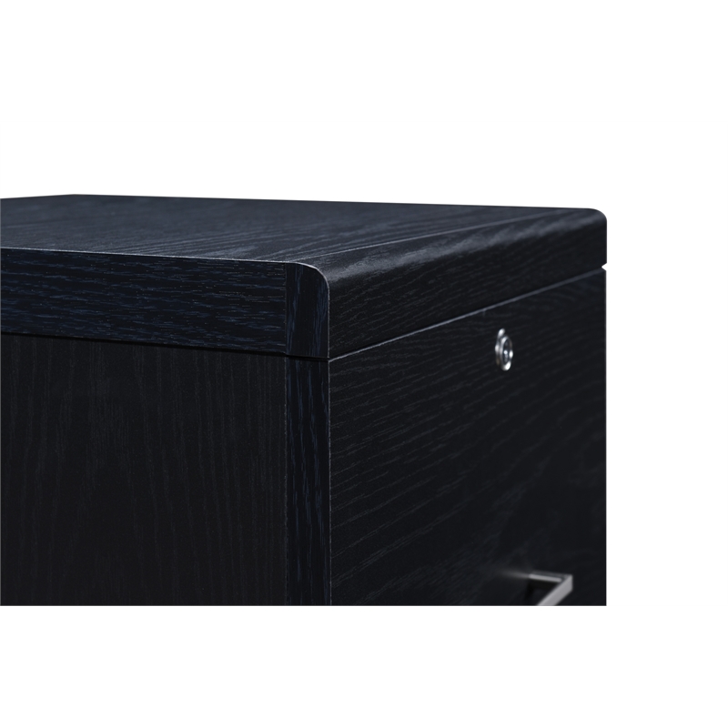 Scranton & Co 2-Drawer Locking Vertical File Cabinet in Black Woodgrain