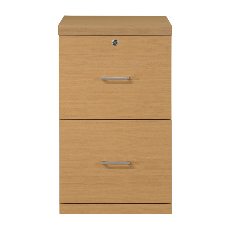 Scranton & Co 2-Drawer Locking Vertical File Cabinet in Natural Woodgrain