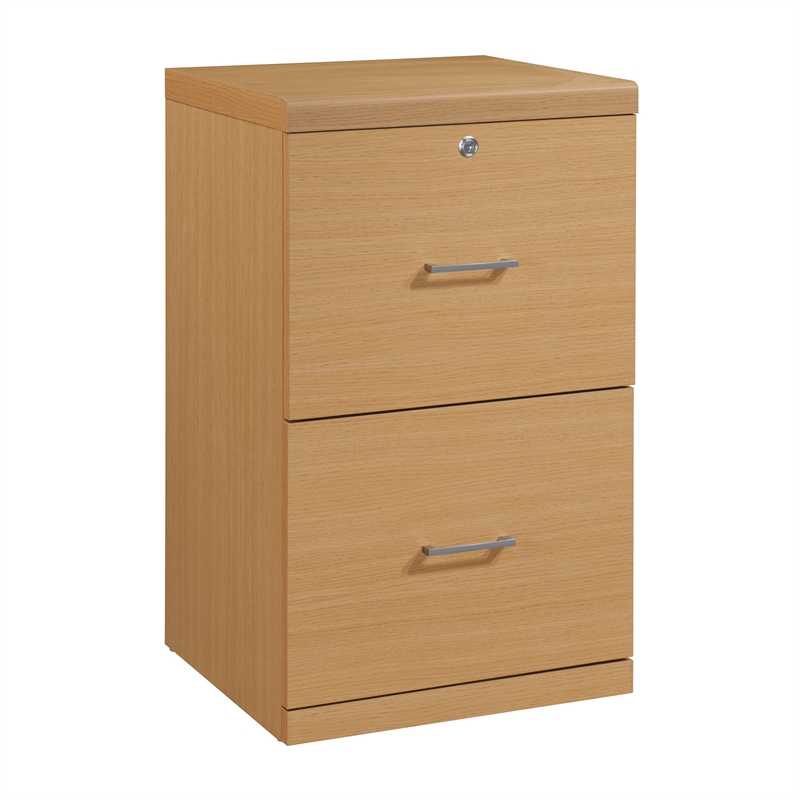 Scranton & Co 2-Drawer Locking Vertical File Cabinet in Natural Woodgrain