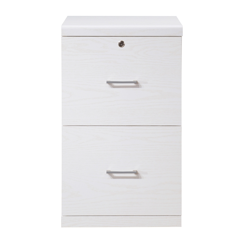 Scranton & Co 2-Drawer Locking Vertical File Cabinet in White Woodgrain