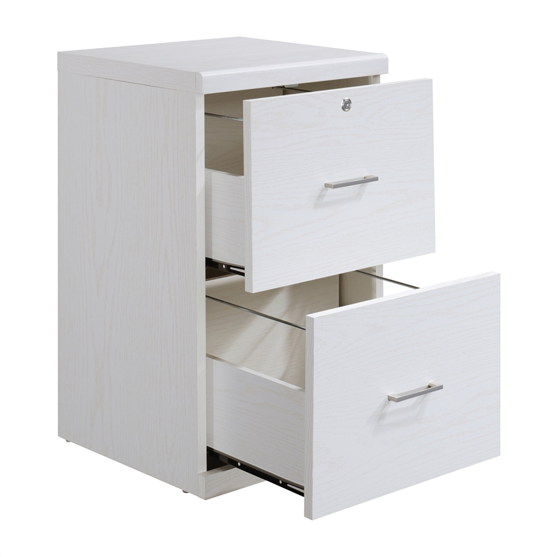 Scranton & Co 2-Drawer Locking Vertical File Cabinet in White Woodgrain