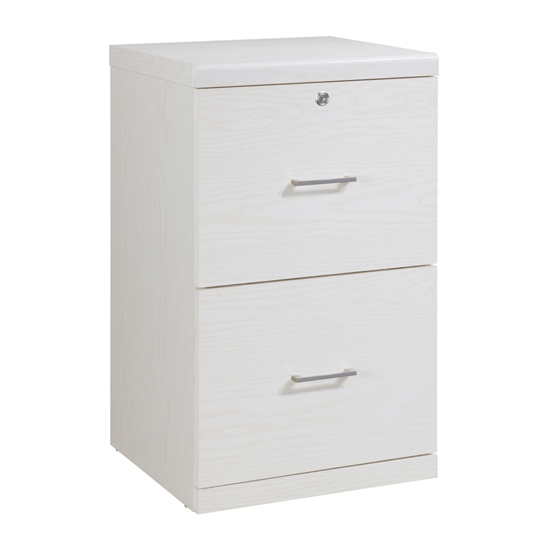 Scranton & Co 2-Drawer Locking Vertical File Cabinet in White Woodgrain