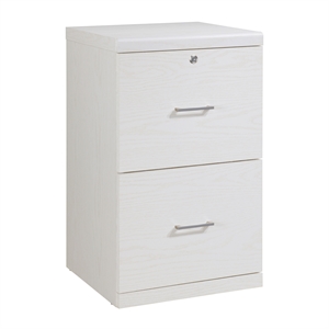 Scranton & Co 2-Drawer Locking Vertical File Cabinet in White Woodgrain