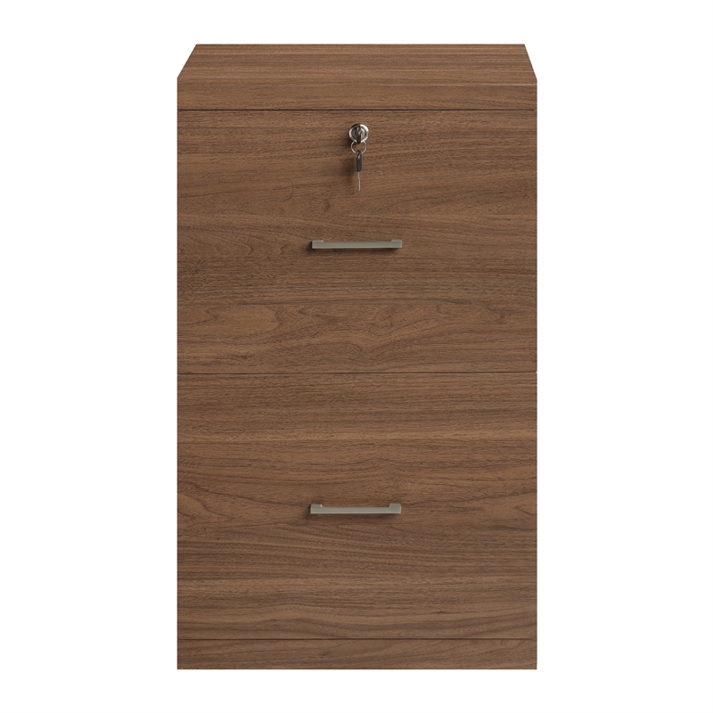 Scranton & Co 2-Drawer Locking Vertical File Cabinet in Majestic Walnut