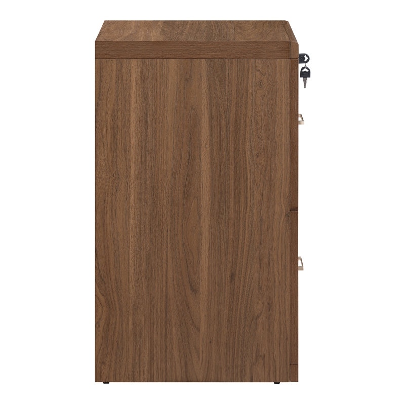 Scranton & Co 2-Drawer Locking Vertical File Cabinet in Majestic Walnut