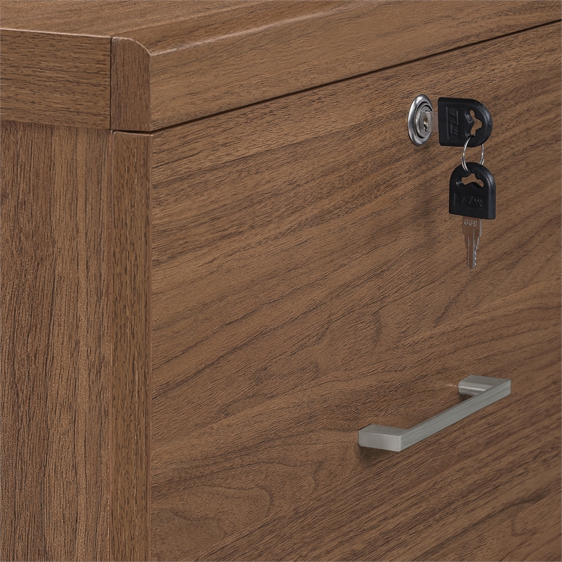 Scranton & Co 2-Drawer Locking Vertical File Cabinet in Majestic Walnut