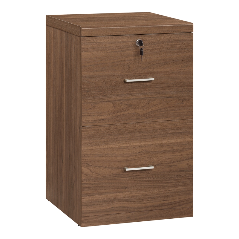 Scranton & Co 2-Drawer Locking Vertical File Cabinet in Majestic Walnut