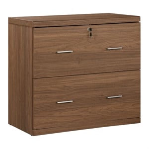 Scranton & Co 2-Drawer Locking Lateral File Cabinet in Majestic Walnut