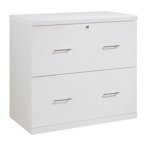 Scranton & Co 2-Drawer Locking Lateral File Cabinet in White Woodgrain