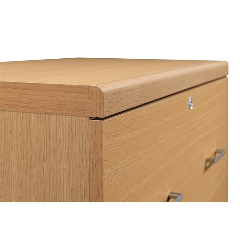 Scranton & Co 2-Drawer Locking Lateral File Cabinet in Natural Woodgrain