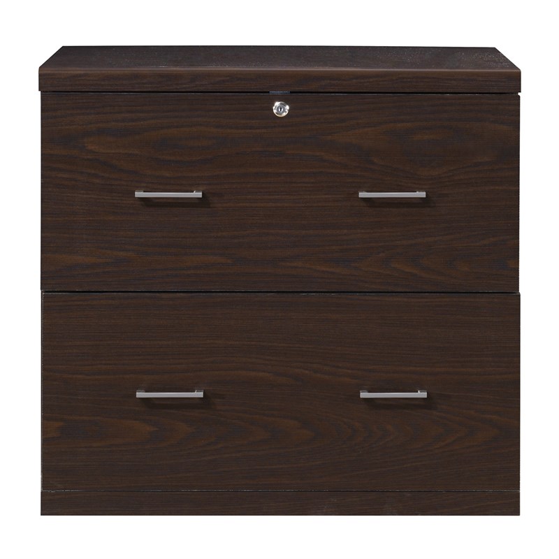 Scranton & Co 2-Drawer Locking Lateral File Cabinet in Espresso Woodgrain