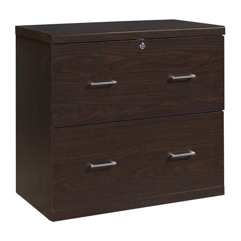 Scranton & Co 2-Drawer Locking Lateral File Cabinet in Espresso Woodgrain