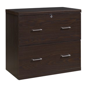 Scranton & Co 2-Drawer Locking Lateral File Cabinet in Espresso Woodgrain