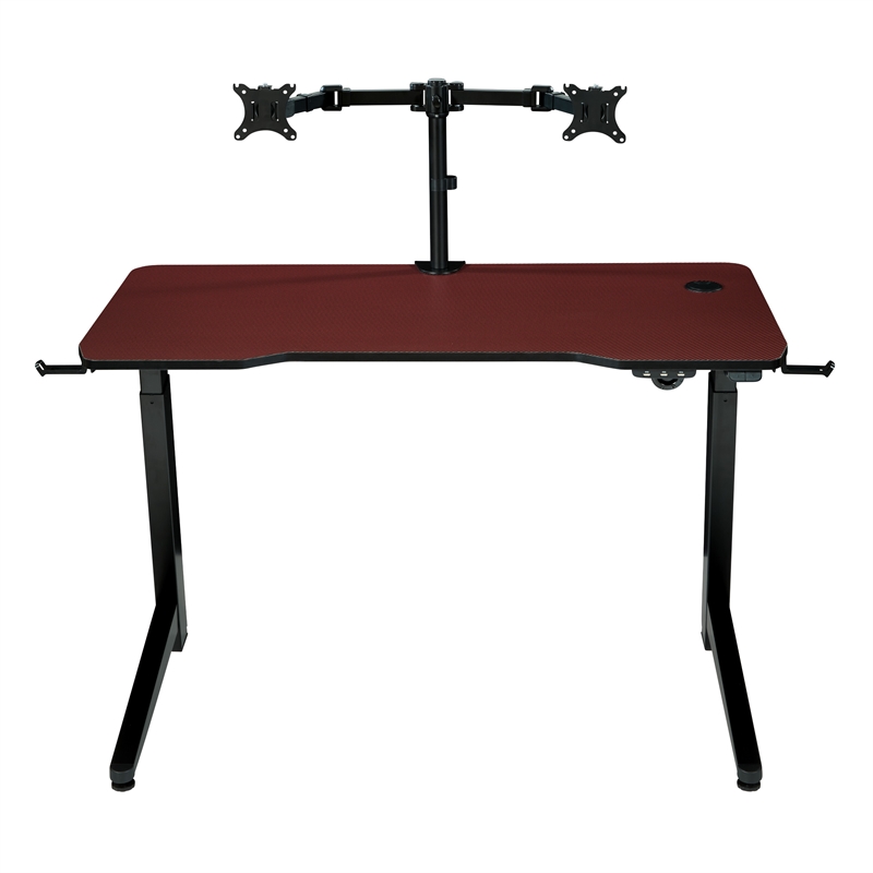 Scranton & Co Electric Gaming Desk in Red with RGB LEDs and Monitor Mount