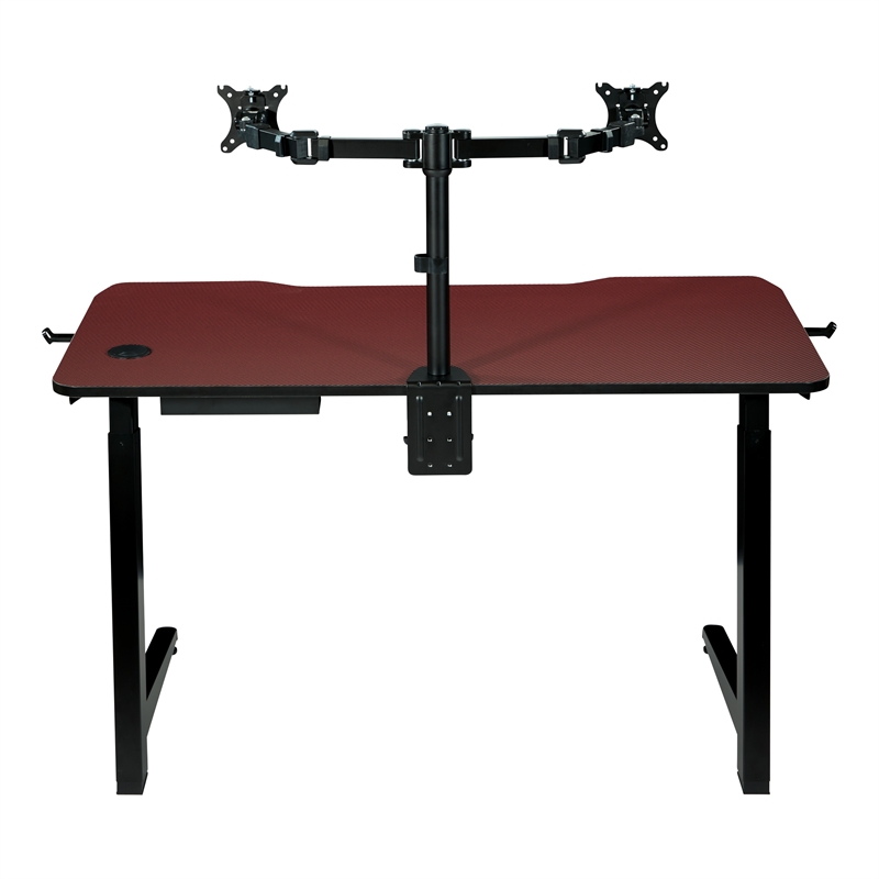Scranton & Co Electric Gaming Desk in Red with RGB LEDs and Monitor Mount