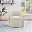 Scranton & Co Barrel Swivel Chair in Linen White with Sinuous Spring Support