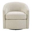 Scranton & Co Barrel Swivel Chair in Linen White with Sinuous Spring Support