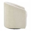 Scranton & Co Barrel Swivel Chair in Linen White with Sinuous Spring Support