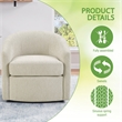 Scranton & Co Barrel Swivel Chair in Linen White with Sinuous Spring Support