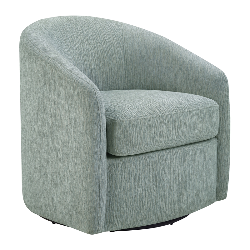 Scranton & Co Barrel Swivel Chair in Blue Mist Coastal Fabric