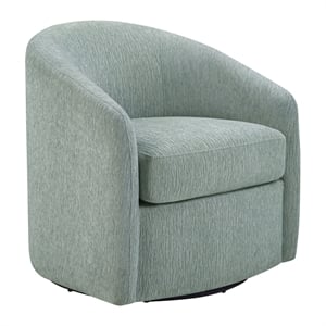 Scranton & Co Barrel Swivel Chair in Blue Mist Coastal Fabric