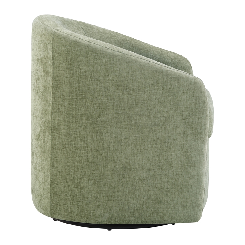 Scranton & Co Barrel Swivel Chair in Leaf Green Coastal Fabric