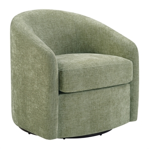 Scranton & Co Barrel Swivel Chair in Leaf Green Coastal Fabric