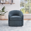 Scranton & Co Barrel Swivel Chair in Blue Denim Coastal Fabric