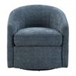 Scranton & Co Barrel Swivel Chair in Blue Denim Coastal Fabric