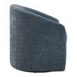 Scranton & Co Barrel Swivel Chair in Blue Denim Coastal Fabric