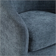 Scranton & Co Barrel Swivel Chair in Blue Denim Coastal Fabric
