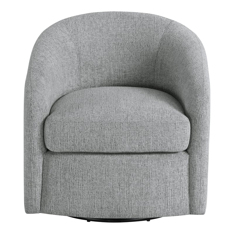 Scranton & Co Barrel Swivel Chair in Dove Gray Coastal Fabric