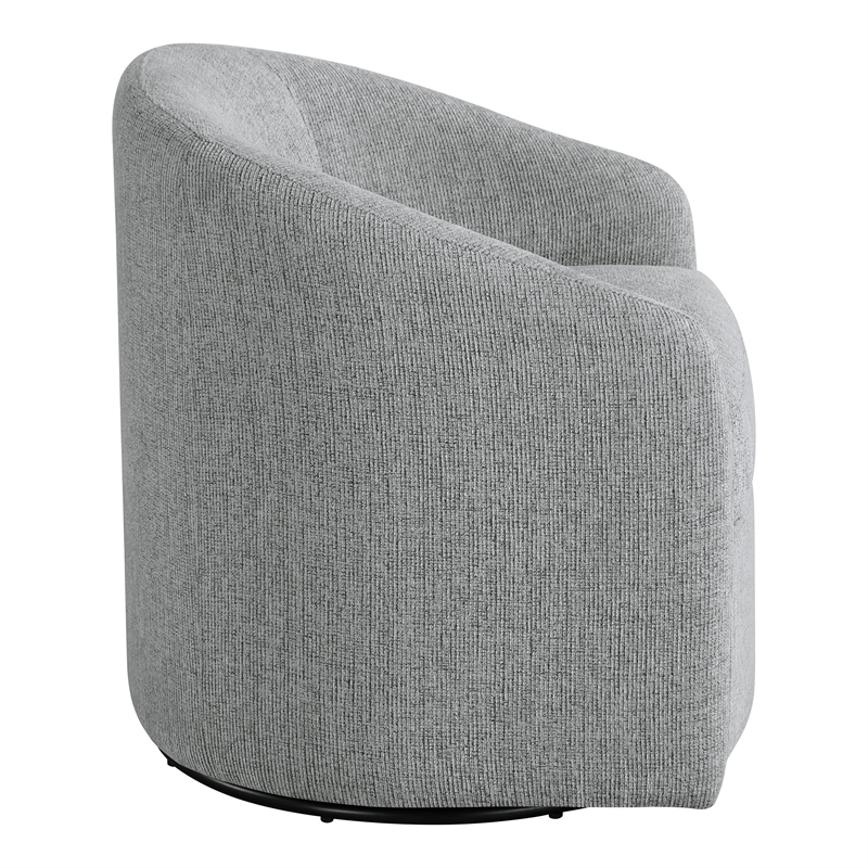 Scranton & Co Barrel Swivel Chair in Dove Gray Coastal Fabric