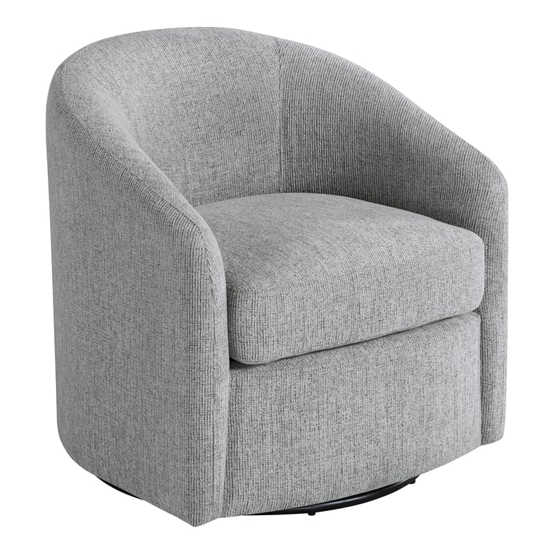 Scranton & Co Barrel Swivel Chair in Dove Gray Coastal Fabric