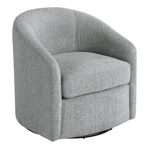 Scranton & Co Barrel Swivel Chair in Dove Gray Coastal Fabric